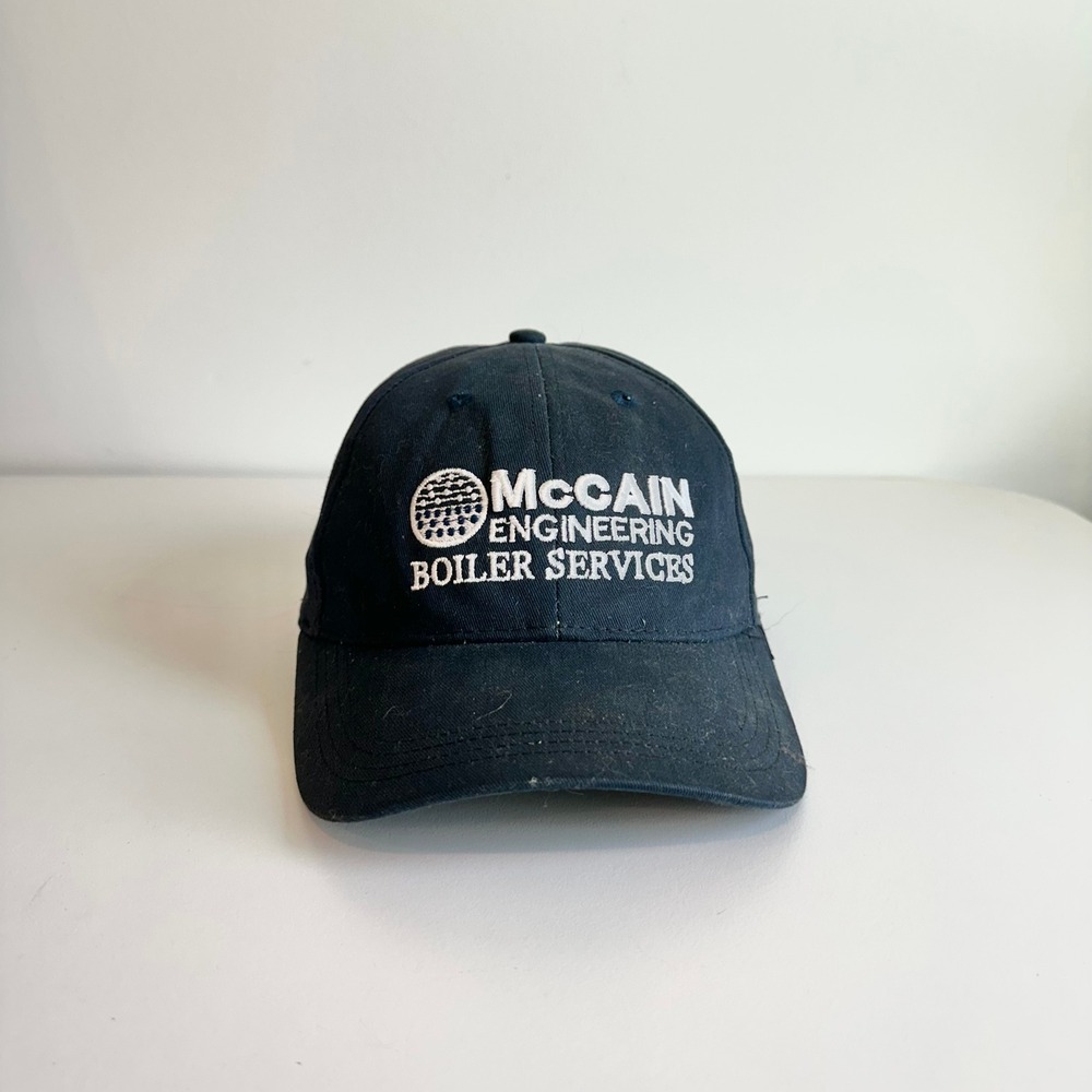 McCain Engineering Boiler Services Navy‎ Blue Adjustable Hat American Flag Patch